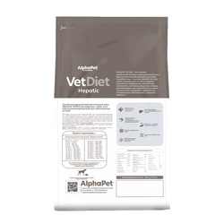 Сухой диетический корм AlphaPet VetDiet HEPATIC для взрослых собак всех пород при заболеваниях печени