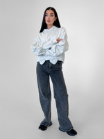 Толстовка LJHY 8315 однотонная со сборкой и сердечками на рукавах