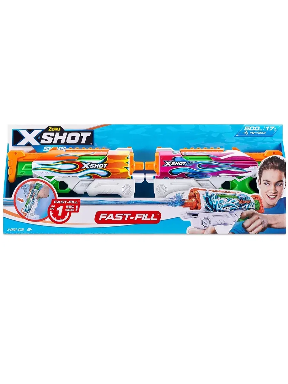 Водный бластер водяной пистолет Зуру X-Shot Fast-Fill Skins