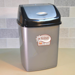 Ведро для мусора 10л "Фантазия", черный/серебрянный