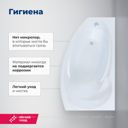 Акриловая ванна Aquanet (Акванет) Jersey 170x90 R с каркасом