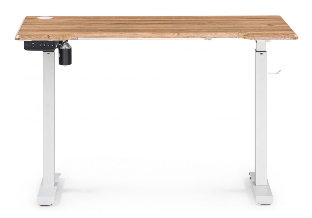 Компьютерный стол Маркос с механизмом подъема 120х75х7б белый / вотан дуб