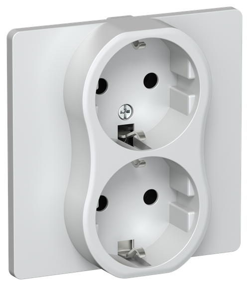 FLITE Розетка 2-местная с заземлением без защитных шторок безвинтовое крепление 16А РС12-1-К-ФлЖ жемчуг IEK