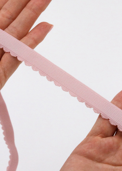 Резинка отделочная пудра ажурная ширина 15 мм с учетом фестона Lauma (Латвия)