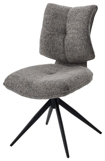 Стул ДЕЛИ (DELI) 360 град, цвет СЕРЫЙ H300126-3, ткань / ЧЕРНЫЙ каркас