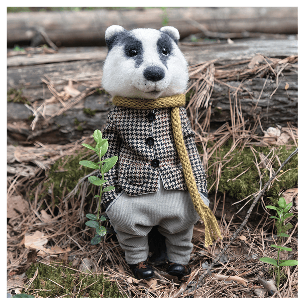 Валяная игрушка «Барсук Савва»