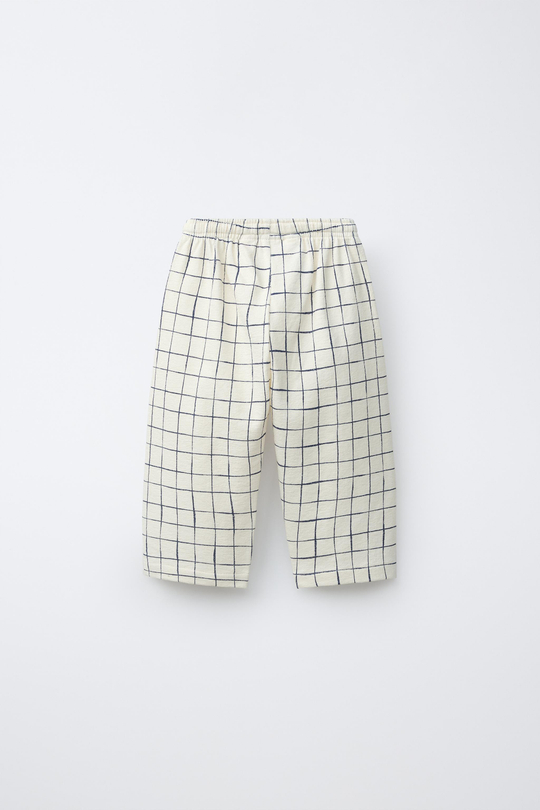 ZARA БРЮКИ В КЛЕТКУ, ЭКРЮ