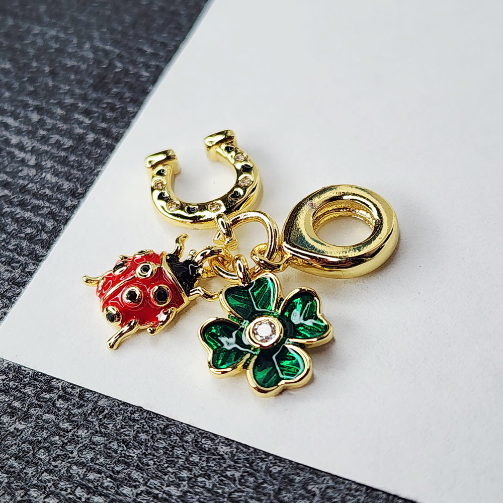 Подвеска "на удачу", бейл, позолота, цветная эмаль, р-р 10мм, люкс фурнитура, штучно