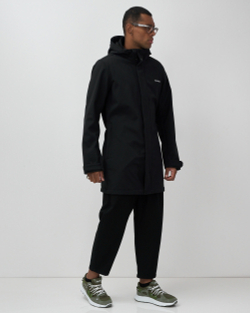 Парка спортивная мужская с капюшоном softshell черного цвета 9565Ch
