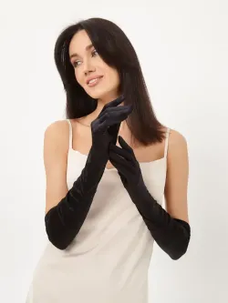 Перчатки длинные атласные