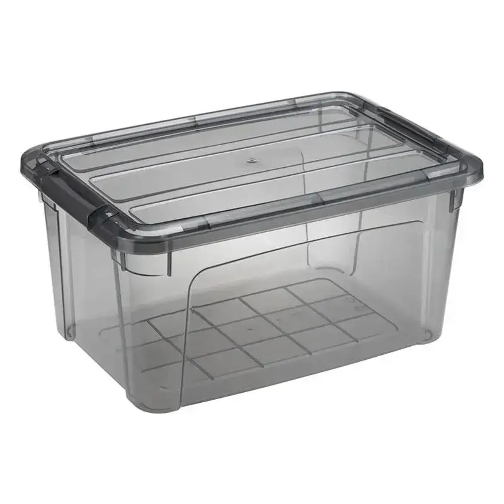 Ящик для хранения с замками КИП 5,7л Черный прозрачный