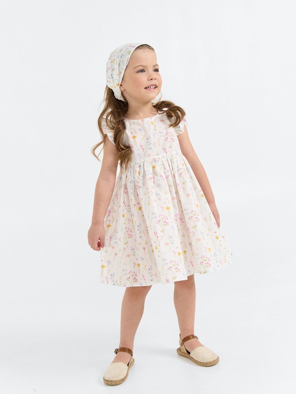 Платье хлопковое "Акварельные цветы"