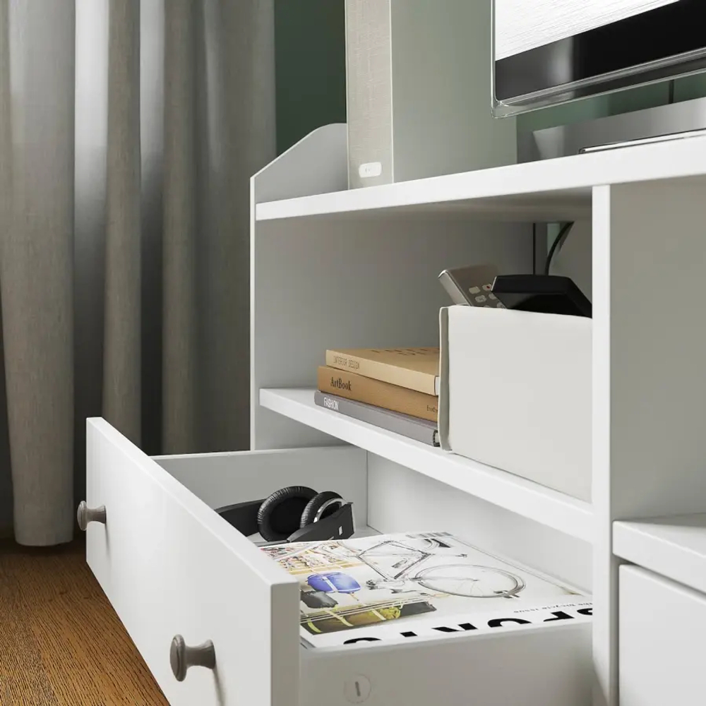 Шкаф для ТВ - IKEA HAUGA, 116x46x277см, белый, ХАУГА ИКЕА