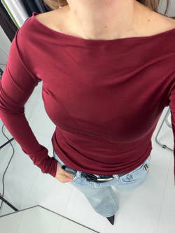 Лонгслив женский арт. 0100 цвет "бордовый"