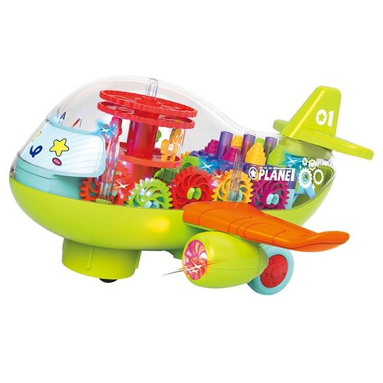 Механический самолётик  - шестерёнки ( свет, звук )