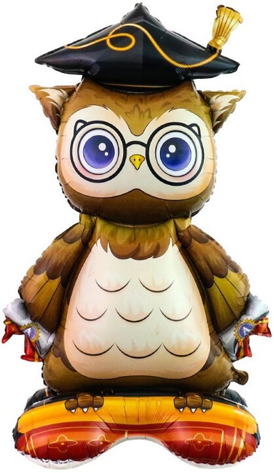 Шар 3D (46''/117 см) Фигура Сова на подставке