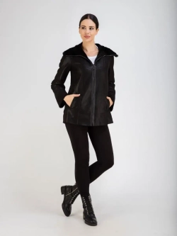 Дубленка натуральная короткая с капюшоном Турция