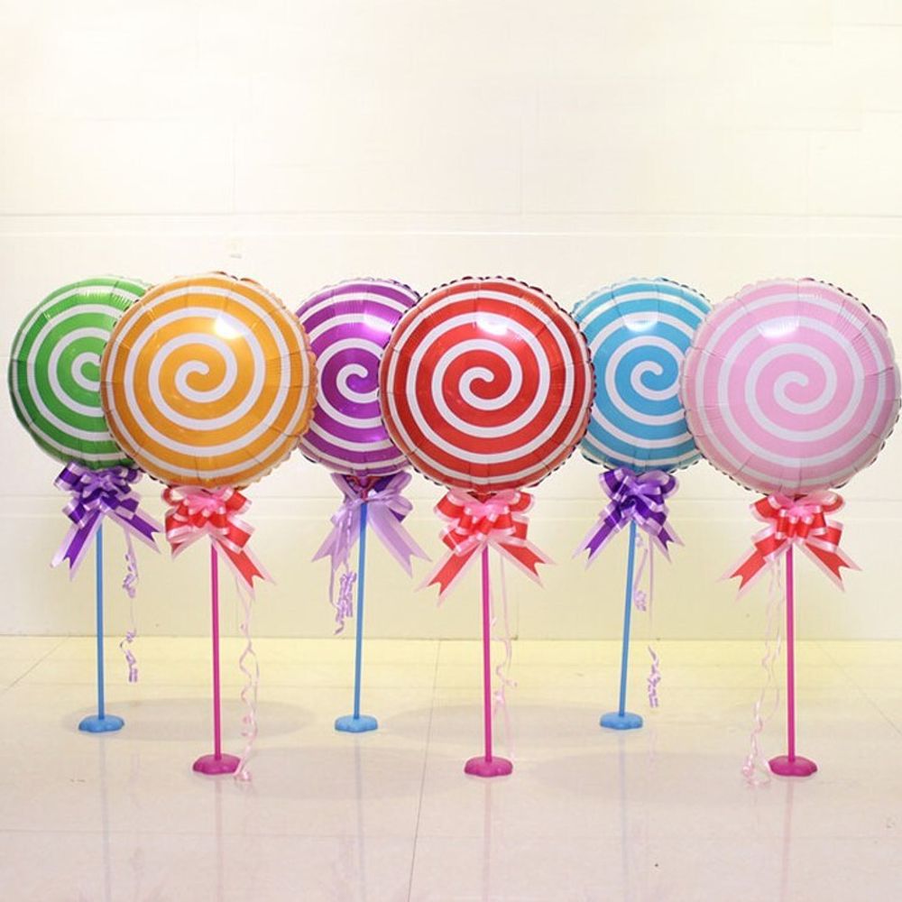 Шар (18"/46 см) Круг, Леденец Спираль, Зеленый 1 шт.