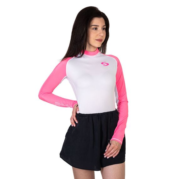 Гидрофутболка-рашгард женская Scorpena REEF белый/розовый