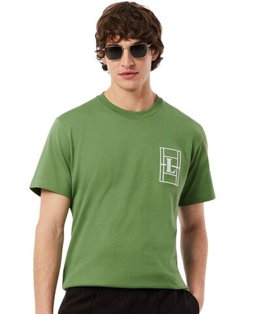 Мужская теннисная футболка Lacoste Embroidered Heavy Jersey - lime green