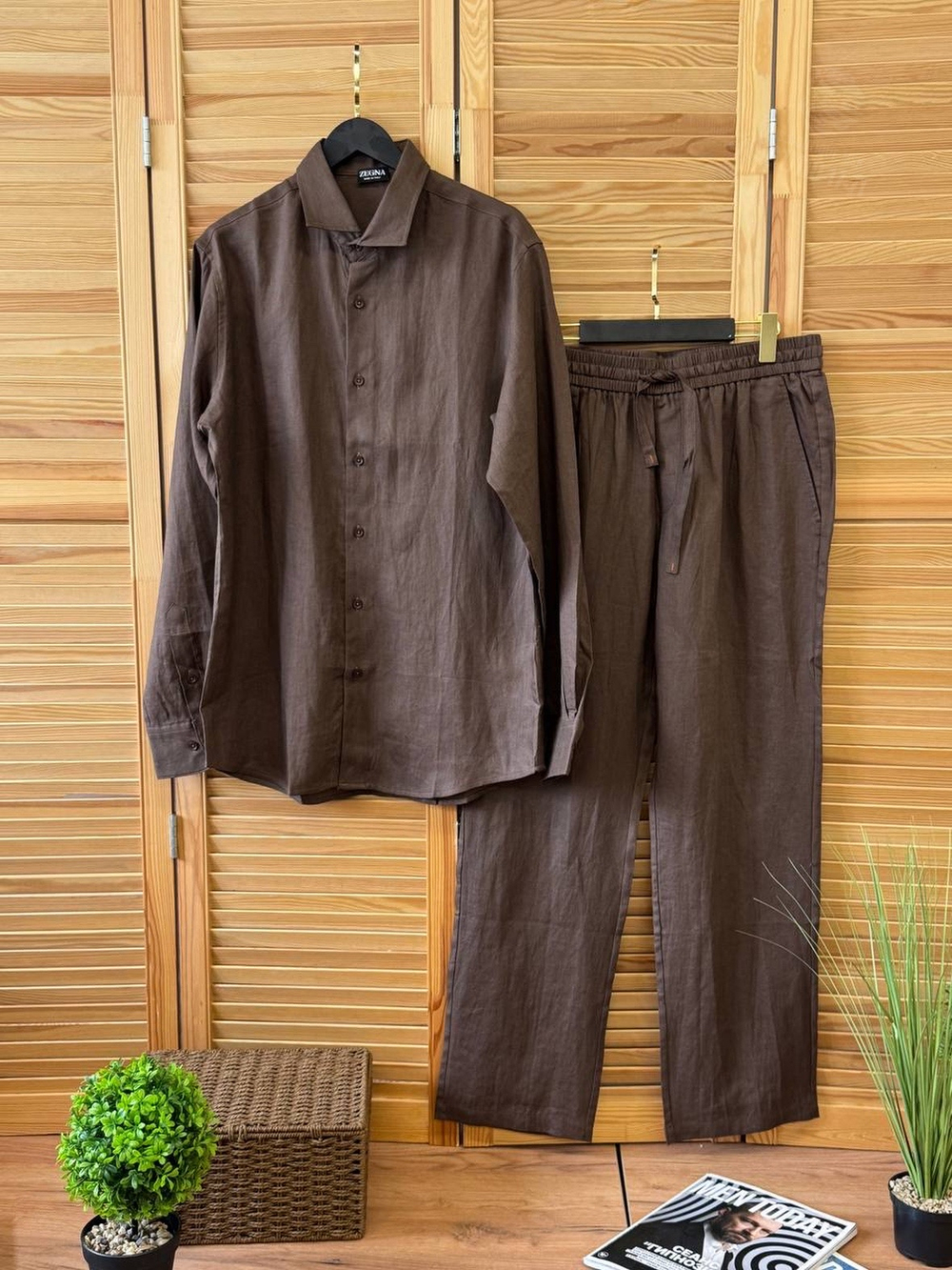 Льняной костюм Zegna