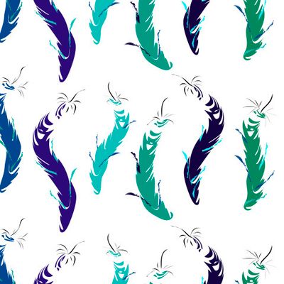 Перья на белом