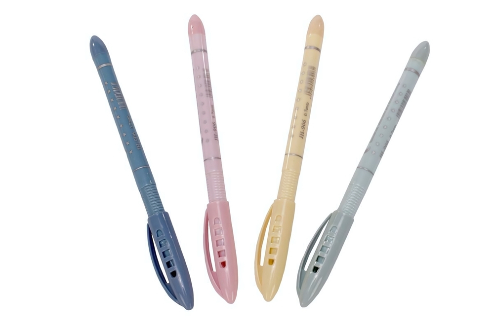 Ручка масляная 0,7мм, синяя, пастельные цвета корпуса