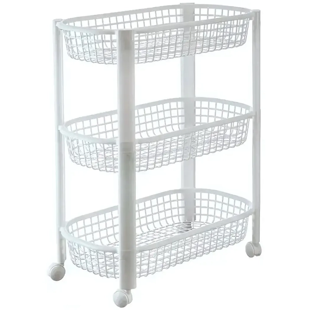 Полка овощная на колесах (3 секции) Белый