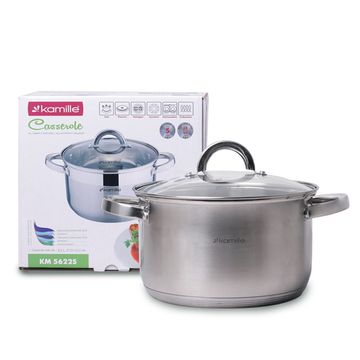 Кастрюля 5,1 л. из нержавеющей стали Kamille KM 5622S с крышкой