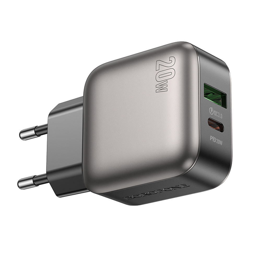 Сетевой адаптер питания BOROFONE BAS54A PD 20W + QC 3.0 (черный)