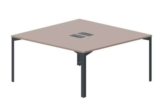 Составной стол на 2 рабочих места 158х156,6х75см (2 металлических  аутлета)