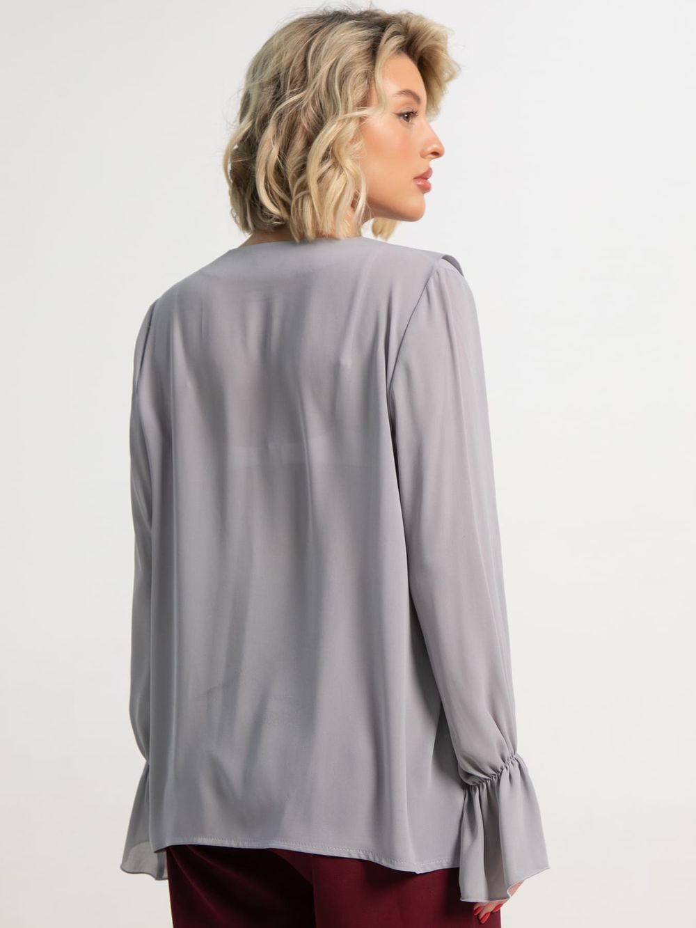 Блуза шифоновая Вэнси (серая) Б15658-8М LT Collection