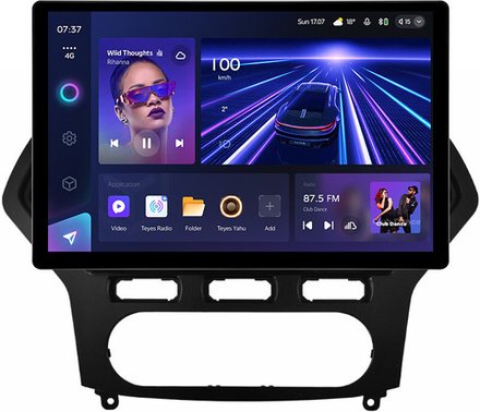 Магнитола для Ford Mondeo 4 2007-2010 (рамка чёрная) - Teyes CC3-2K монитор 13", QLED+2K, Android 10, ТОП процессор, 4G SIM-слот, CarPlay