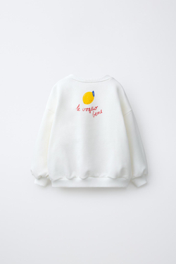 ZARA Х CASA LAWA ТОЛСТОВКА С ПРИНТОМ, ЖЕЛТОВАТО-БЕЛЫЙ