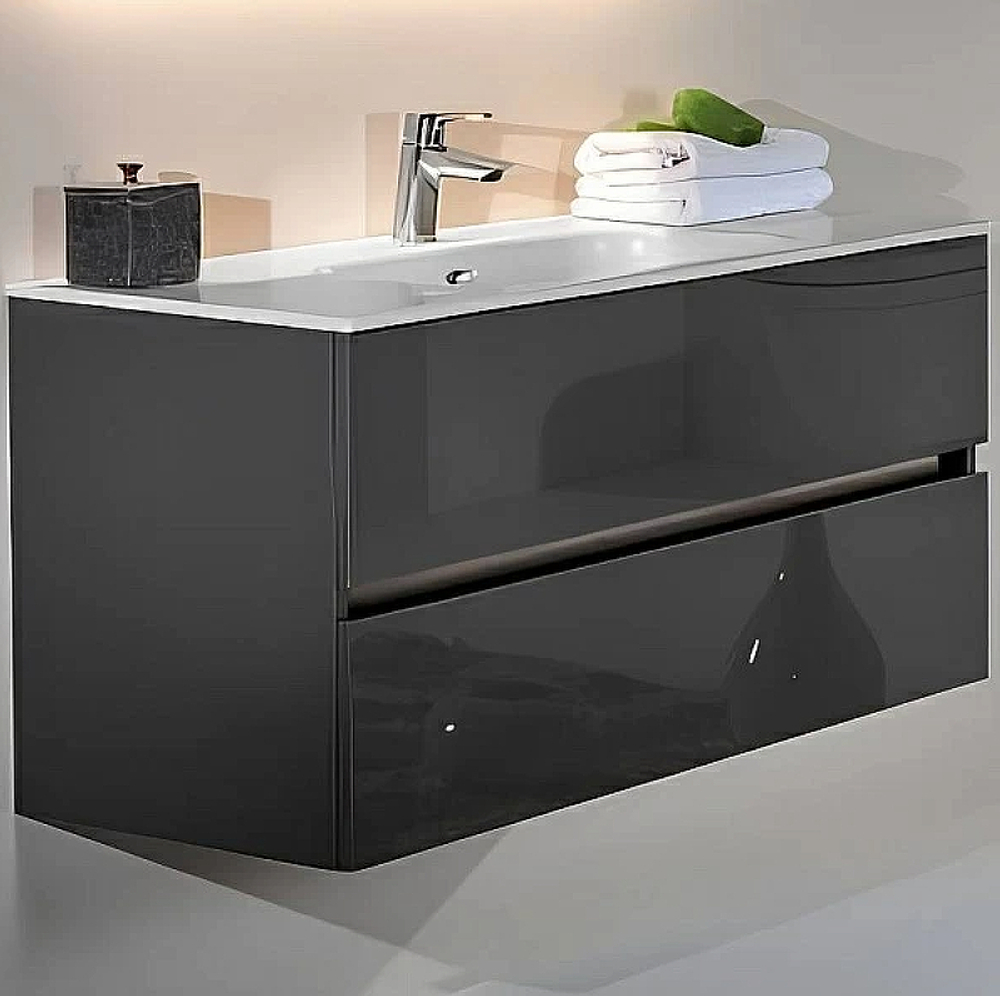 Тумба Armadi Art Valessi 140см 837-140-A glossy, АНТРАЦИТ глянец