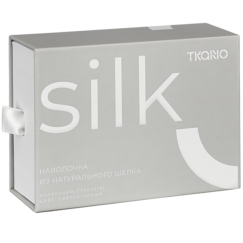 Наволочка из натурального шелка светло-серого цвета из коллекции essential, 50х70 см