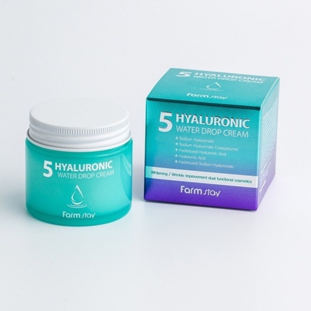 FarmStay Крем-гель для лица с 5 видами гиалуроновой кислоты 5 Hyaluronic water drop cream