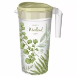 Кувшин с крышкой и декором 1,5л, Зеленый (комплект 9 шт)