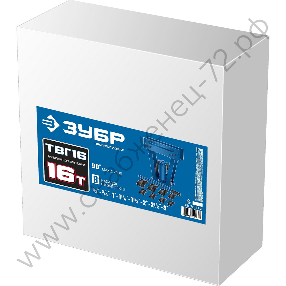 ЗУБР ТГВ-16, 16 т, ручной вертикальный гидравлический трубогиб, Профессионал (43078-16)