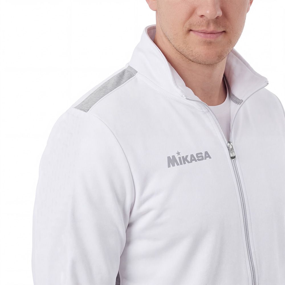 Костюм спортивный MIKASA MT537/530-022-L, р.L, 70% хлопок, 30% полиэстер, бело-серый