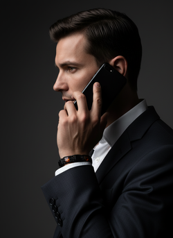 Мужской браслет на руку из янтаря. Браслет из формованного янтаря