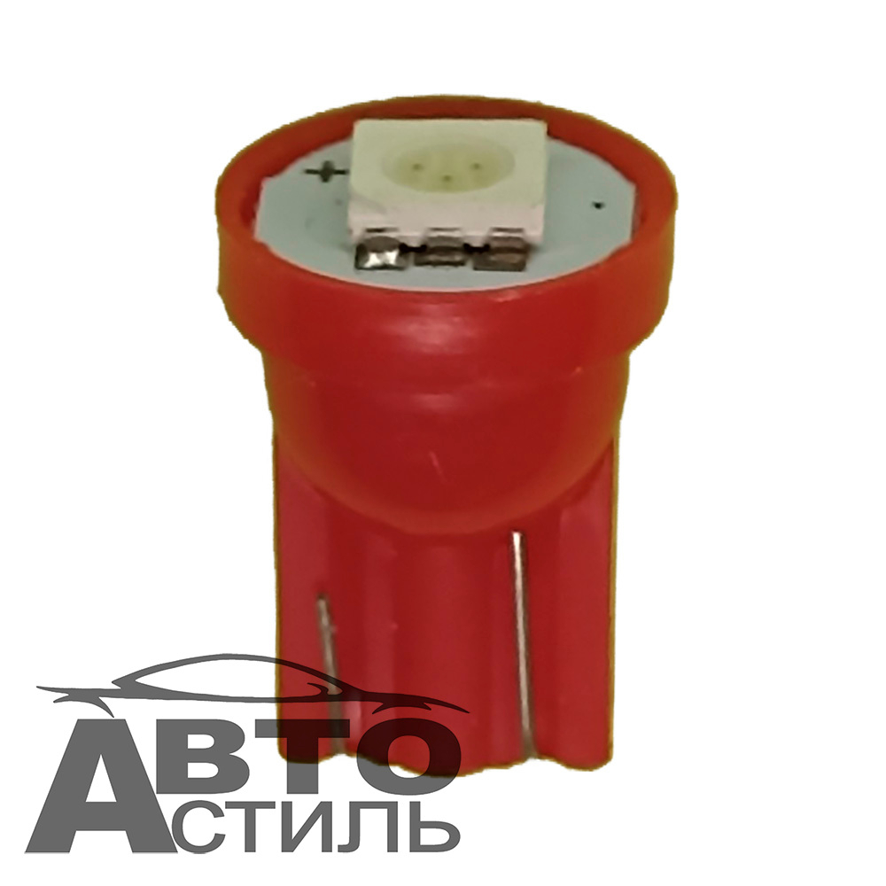 Светодиод 12V T10  1SMD 5050 Red W2,1x9,5D (без цок) красный