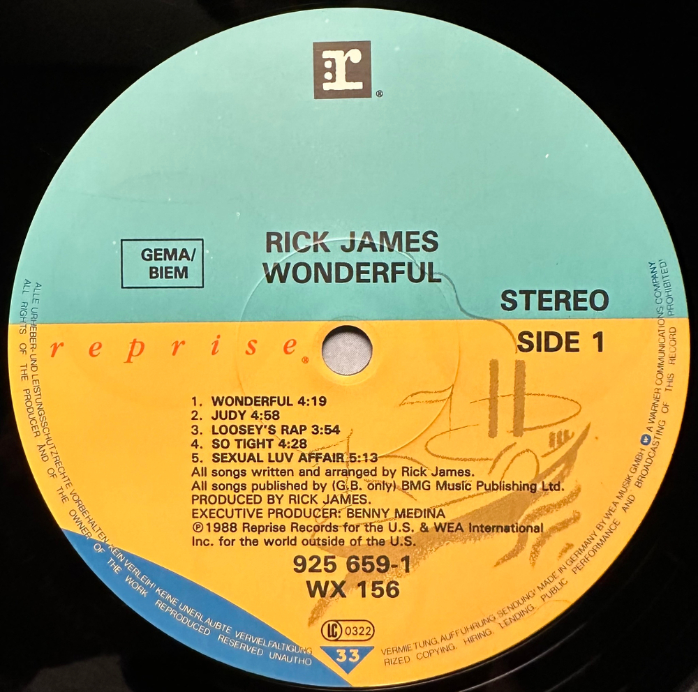 Rick James - Wonderful (Германия 1988г.)