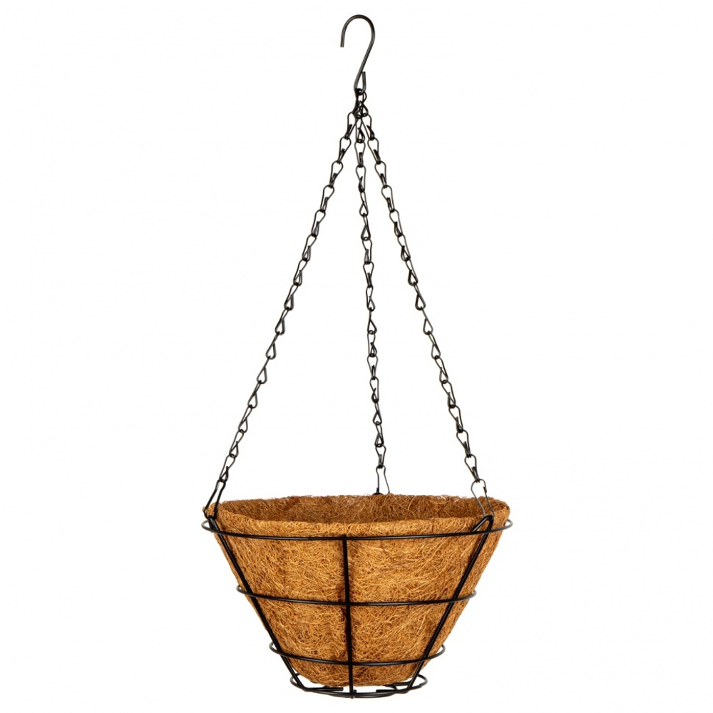 Кашпо подвесное с вкладышем из коковиты, конус D 25 см Palisad