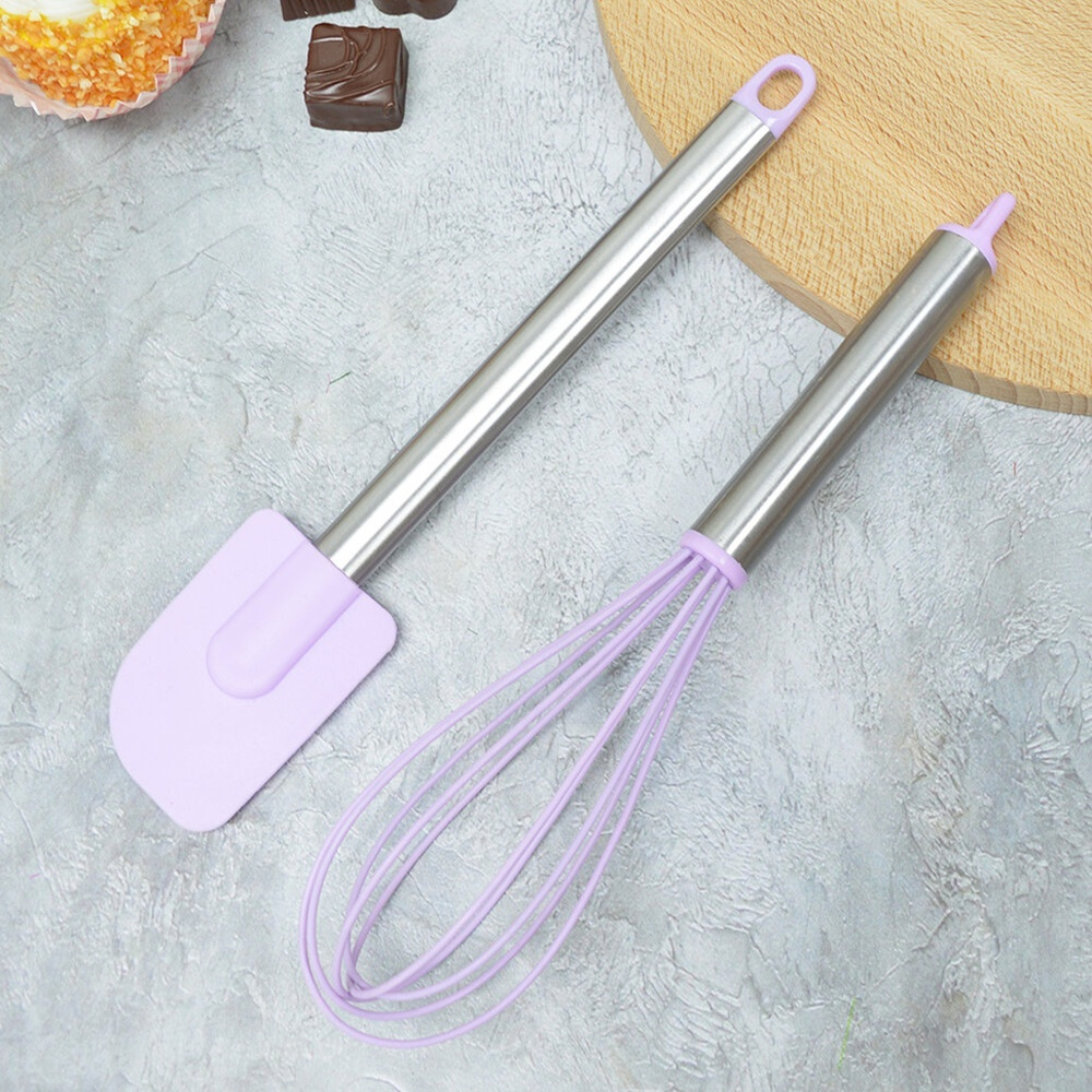 Набор кухонных принадлежностей силиконовый: лопатка+венчик, 26*6см