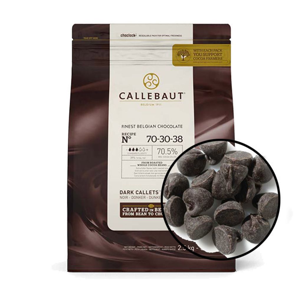 Шоколад  Barry Callebaut 70,4%  горький в галетах 100 гр