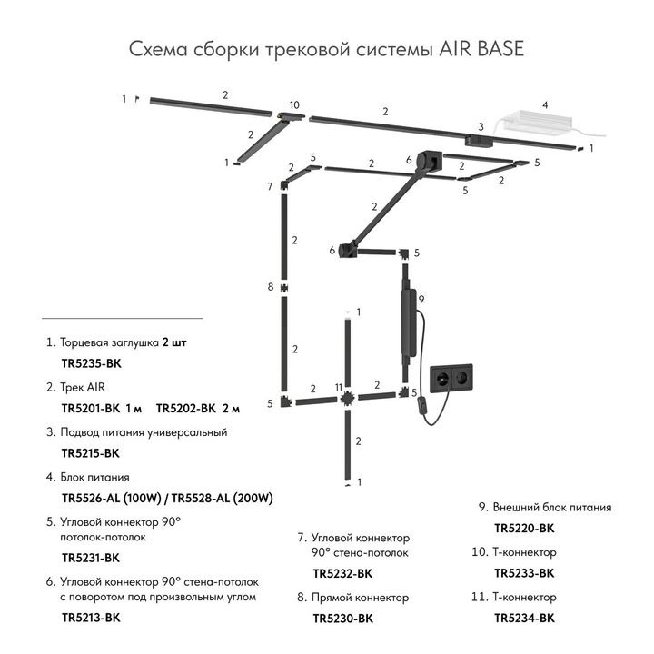 Соединитель DENKIRS AIR BASE TR5231-BK
