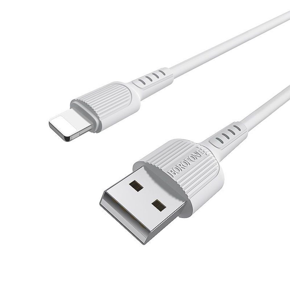Кабель Borofone BX16 USB-Lightning 2.4А 1м PVC White
