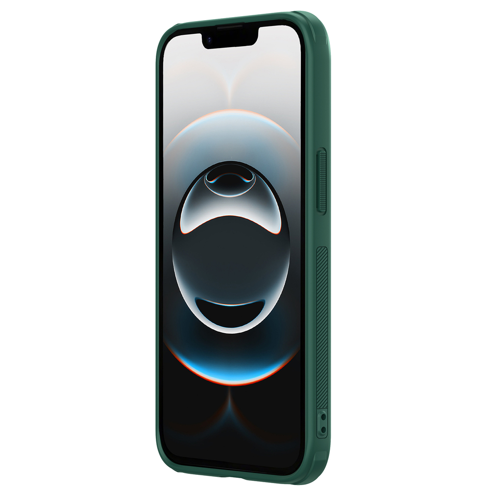 Усиленный чехол зеленого цвета (Dark Green) от Nillkin для iPhone 16e, серия Super Frosted Shield Pro