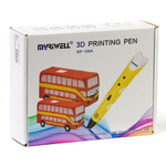 Ручка 3D Myriwell RP100A, пластик ABS - 3 цвета, серая, картонная упаковка